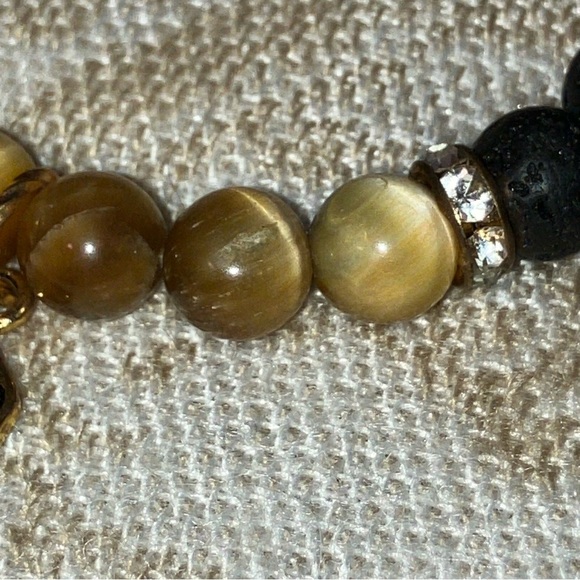 🌋 LAVAROCK & CATSEYE BRACELET — 7” EXPANDABLE - Picture 9 of 9